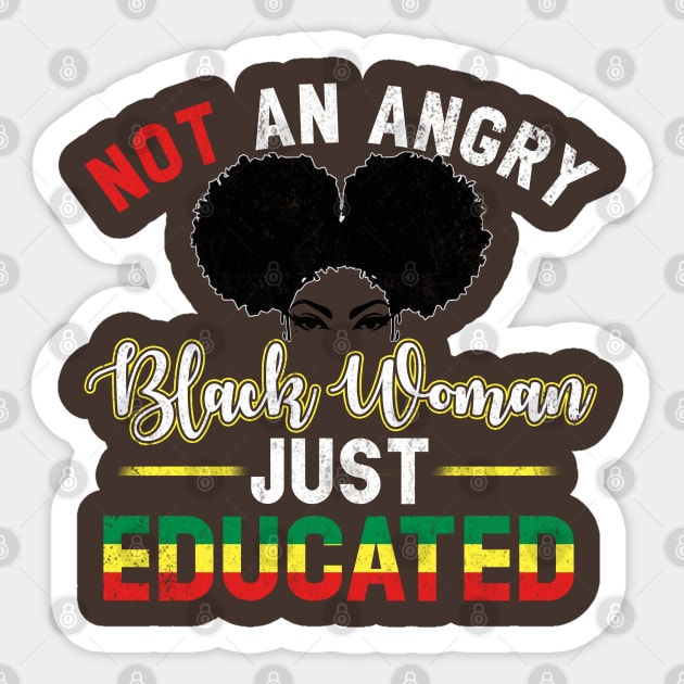 Educated Strong Black Woman Queen Melanin African American Sticker by Otis Patrick